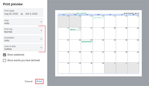 how to print from google calendar and the art of time management